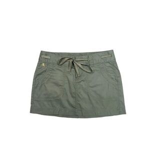 vintage y2k express mini mirco skirt army green utility drawstring waistband 2